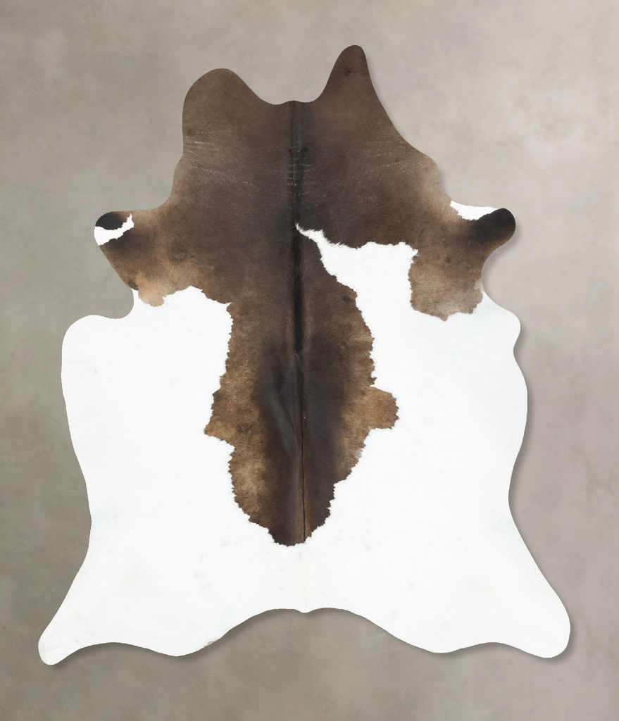 Chocolate and White XX-Large Brazilian Cowhide Rug 8'1"H x 6'6"W #B16753 by Hudson Hides