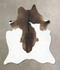 Chocolate and White XX-Large Brazilian Cowhide Rug 8'1