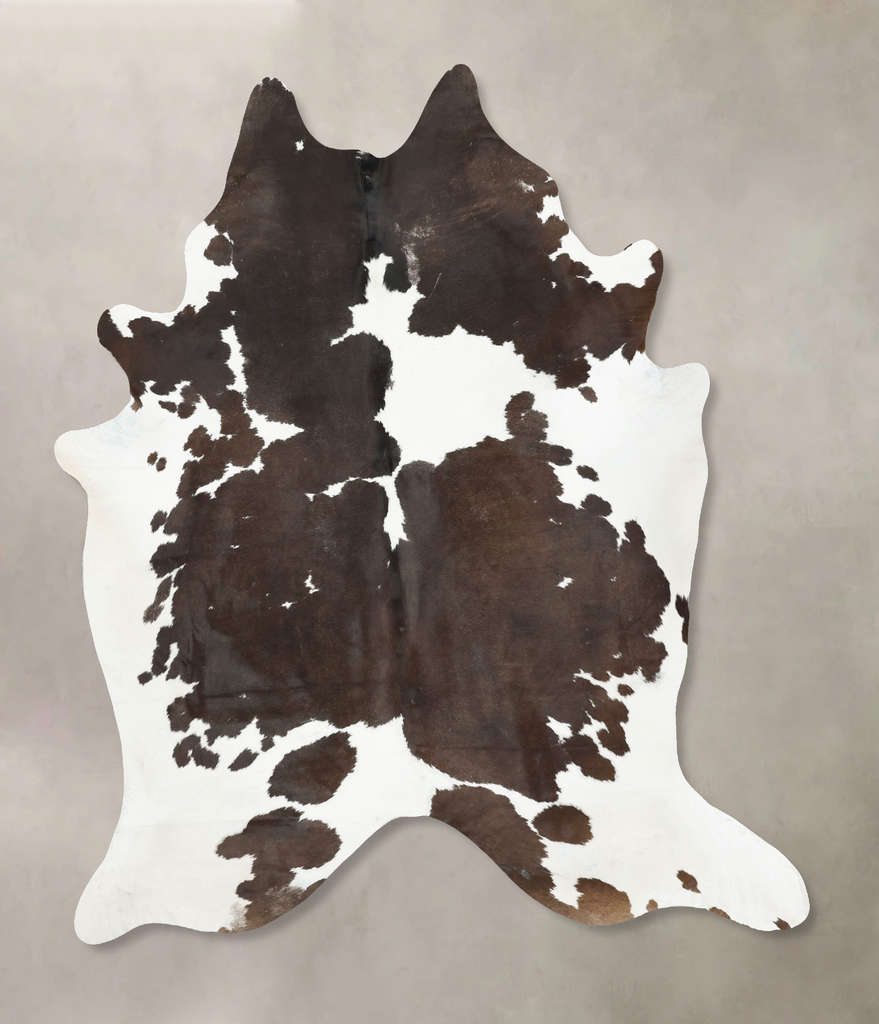 Chocolate and White XX-Large Brazilian Cowhide Rug 8'8"H x 7'2"W #B16759 by Hudson Hides