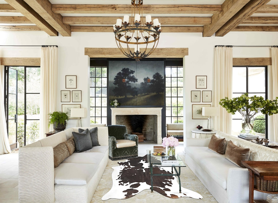 Chocolate and White XX-Large Brazilian Cowhide Rug 8'8"H x 7'2"W #B167