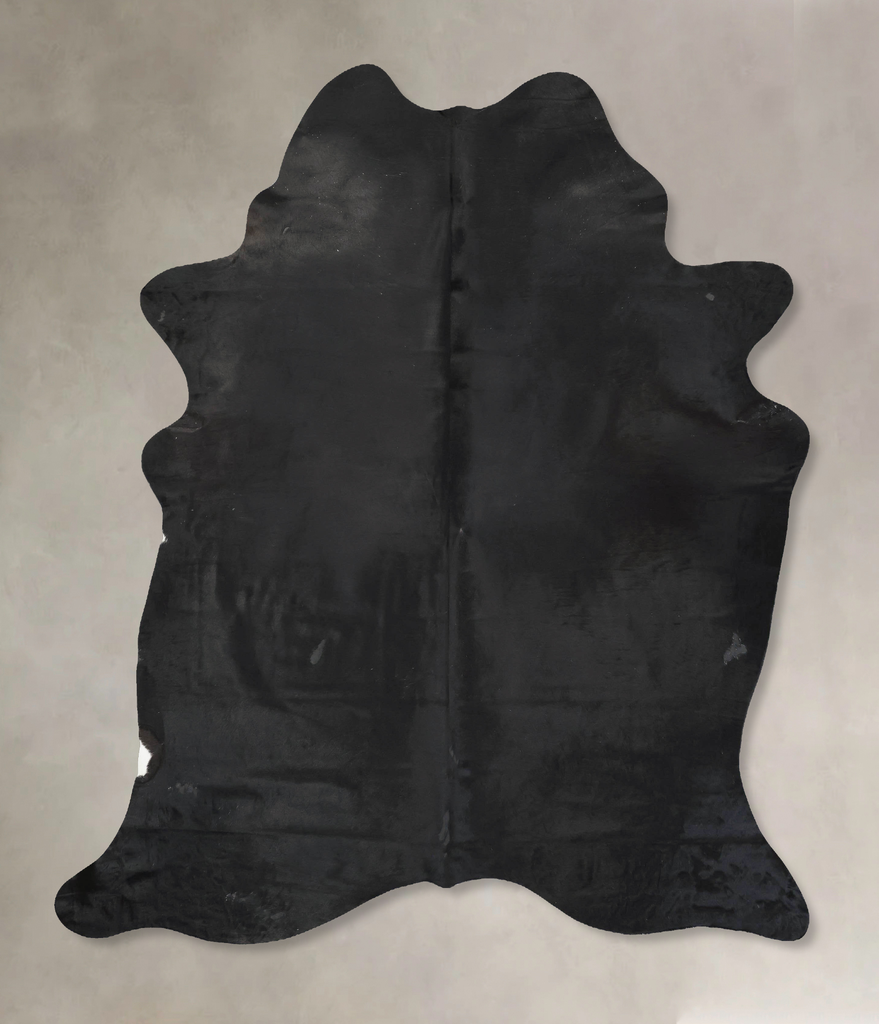 Solid Black XX-Large Brazilian Cowhide Rug 8'3"H x 6'6"W #B16763 by Hudson Hides
