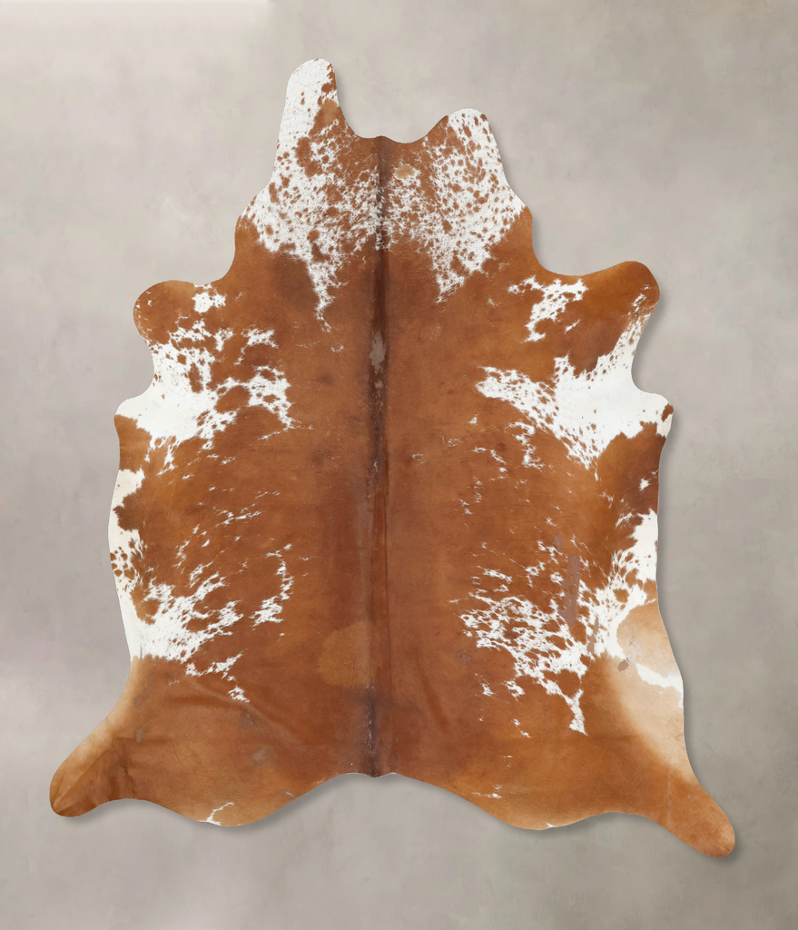Brown and White XX-Large Brazilian Cowhide Rug 8'6"H x 7'2"W #B16764 by Hudson Hides