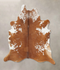 Brown and White XX-Large Brazilian Cowhide Rug 8'6