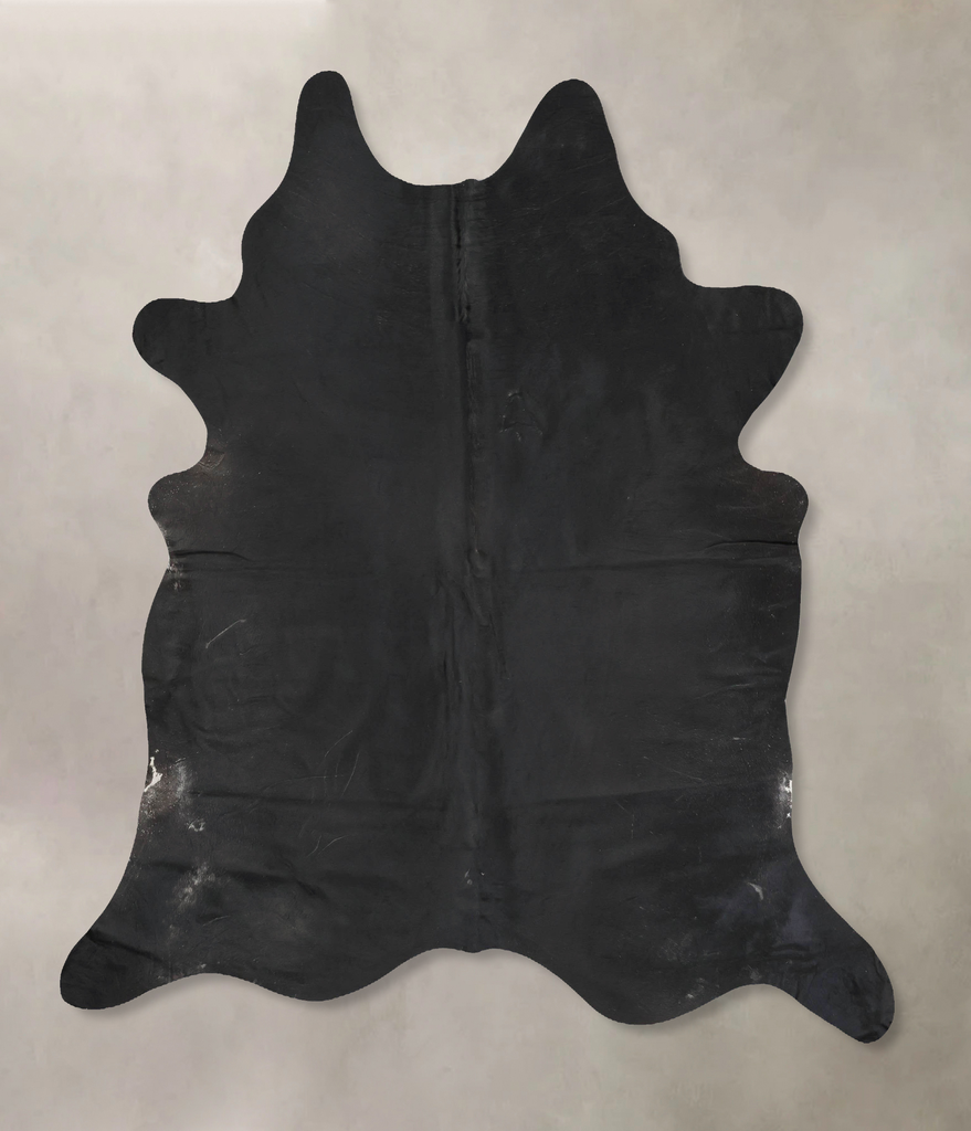 Solid Black XX-Large Brazilian Cowhide Rug 7'11"H x 6'11"W #B16771 by Hudson Hides
