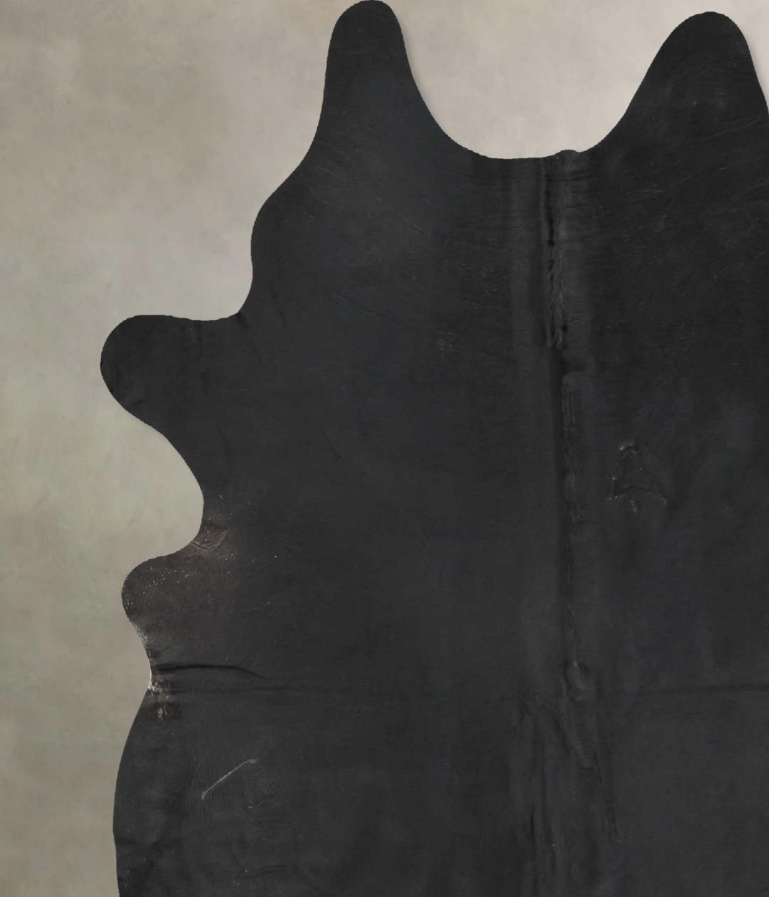 Solid Black XX-Large Brazilian Cowhide Rug 7'11"H x 6'11"W #B16771 by 