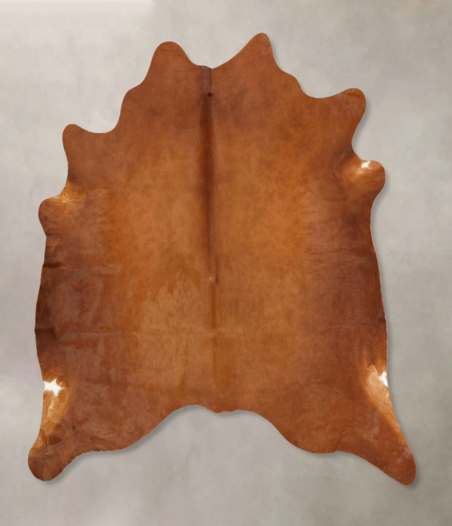 Solid Brown X-Large Brazilian Cowhide Rug 6'5"H x 6'5"W #B16774 by Hudson Hides