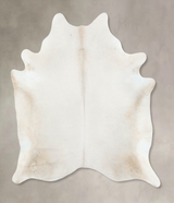 Ivory with Beige X-Large Brazilian Cowhide Rug 7'3"H x 6'5"W #B16780 by Hudson Hides