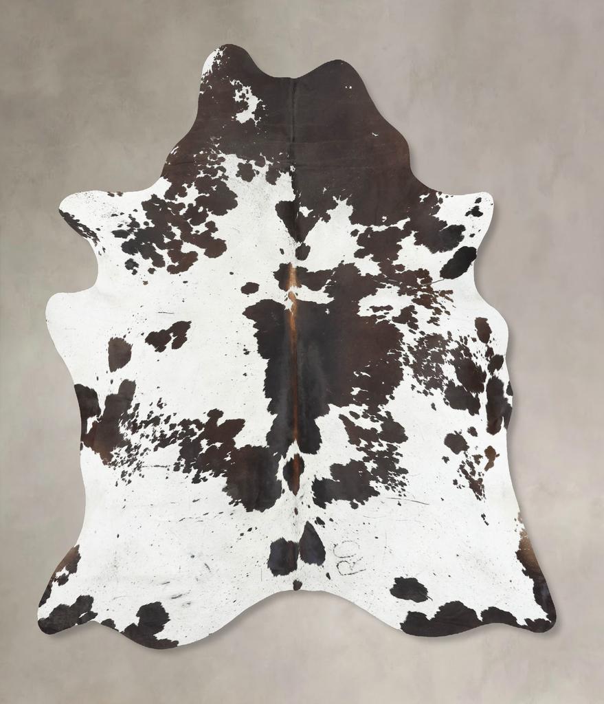 Chocolate and White XX-Large Brazilian Cowhide Rug 7'10"H x 6'5"W #B16792 by Hudson Hides