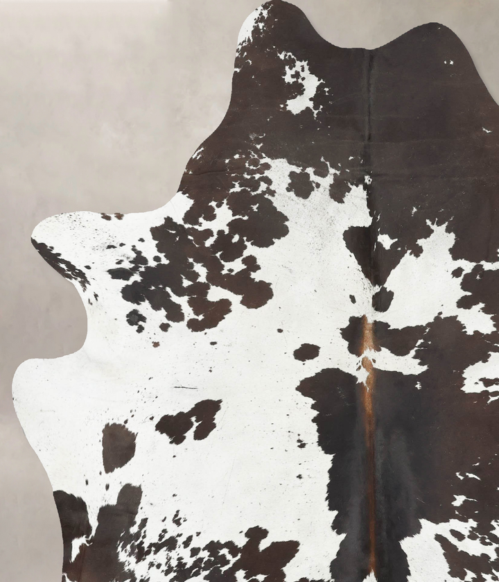 Chocolate and White XX-Large Brazilian Cowhide Rug 7'10"H x 6'5"W #B16792 by Hudson Hides