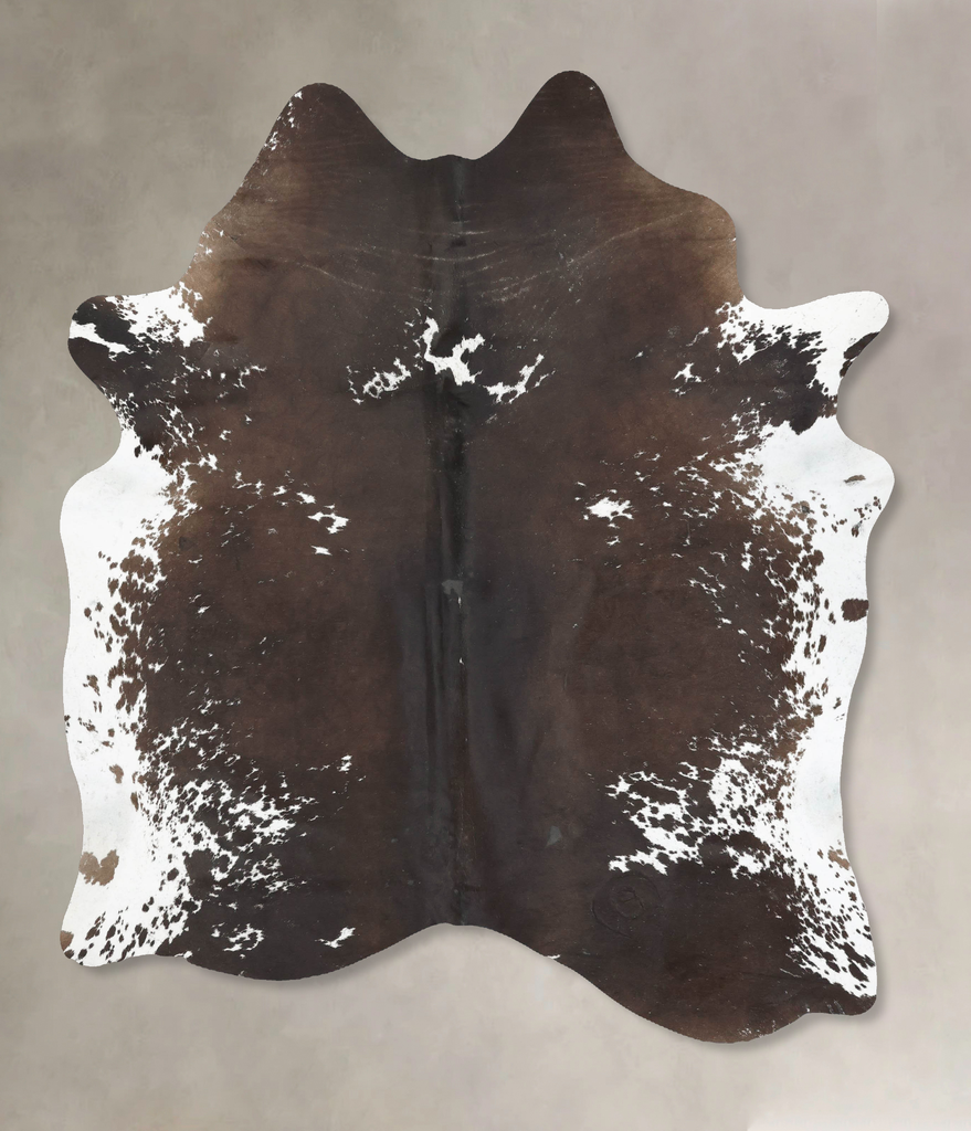 Chocolate and White X-Large Brazilian Cowhide Rug 7'9"H x 6'2"W #B16793 by Hudson Hides