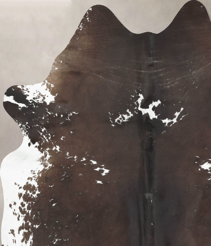 Chocolate and White X-Large Brazilian Cowhide Rug 7'9"H x 6'2"W #B16793 by Hudson Hides