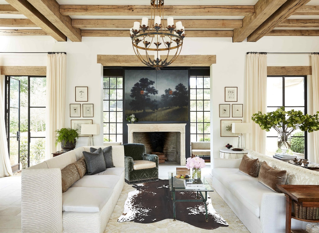 Chocolate and White X-Large Brazilian Cowhide Rug 7'9"H x 6'2"W #B1679