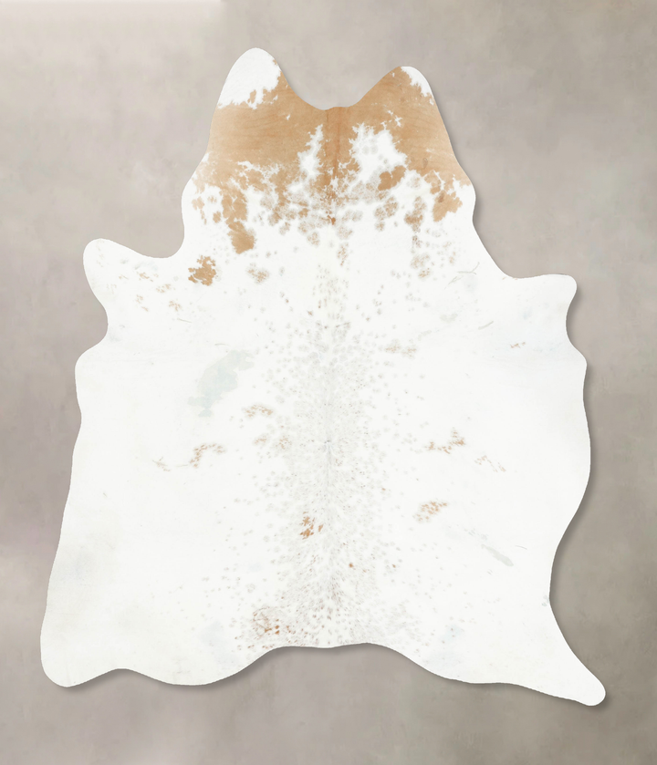 Beige and White X-Large Brazilian Cowhide Rug 7'9"H x 6'3"W #B16796 by Hudson Hides