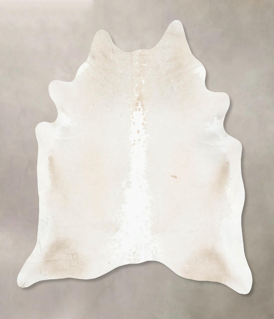 Beige and White XX-Large Brazilian Cowhide Rug 7'10"H x 6'11"W #B16797 by Hudson Hides