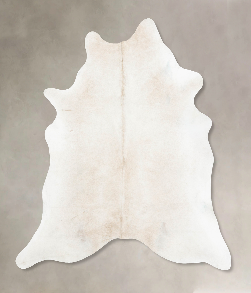 Ivory with Beige XX-Large Brazilian Cowhide Rug 7'9"H x 6'9"W #B16798 by Hudson Hides