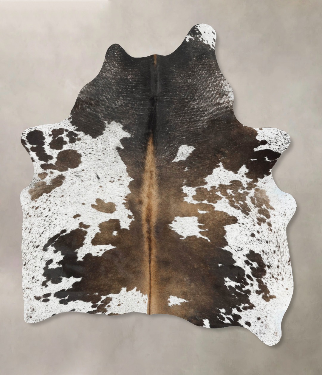 Chocolate and White Large Brazilian Cowhide Rug 6'10"H x 5'3"W #B16812