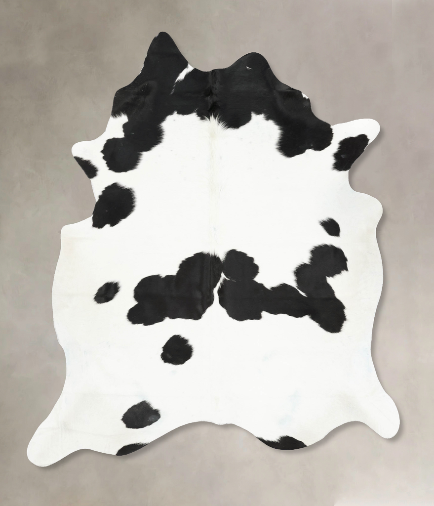 Black and White X-Large Brazilian Cowhide Rug 7'0"H x 6'2"W #B16813 by Hudson Hides