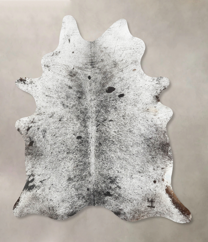 Salt and Pepper Black X-Large Brazilian Cowhide Rug 7'9"H x 5'10"W #B16818 by Hudson Hides