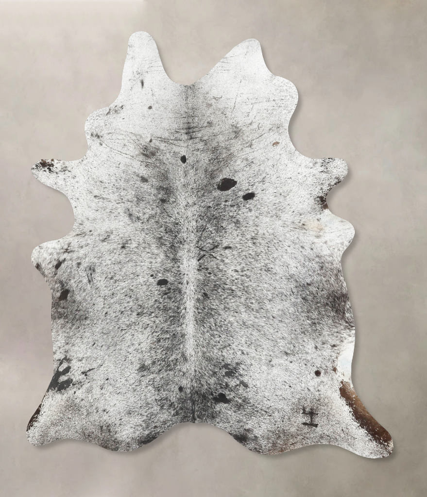 Salt and Pepper Black X-Large Brazilian Cowhide Rug 7'9"H x 5'10"W #B16818 by Hudson Hides