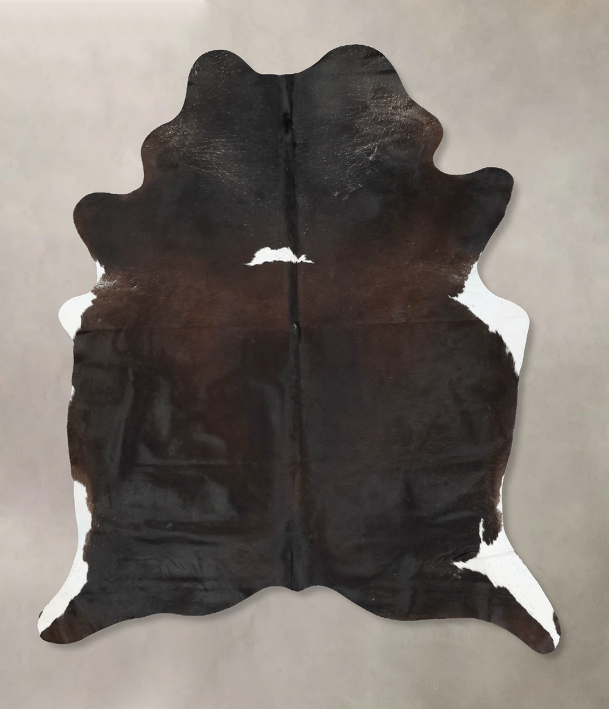 Chocolate and White X-Large Brazilian Cowhide Rug 7'5"H x 6'1"W #B16826 by Hudson Hides