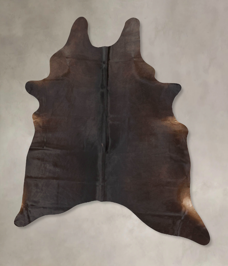 Solid Black X-Large Brazilian Cowhide Rug 7'0"H x 5'11"W #B16830 by Hudson Hides