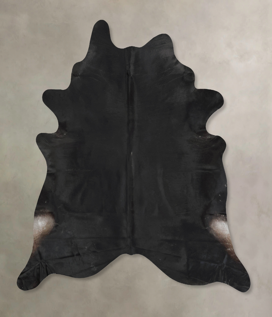 Solid Black XX-Large Brazilian Cowhide Rug 7'11"H x 6'10"W #B16834 by Hudson Hides