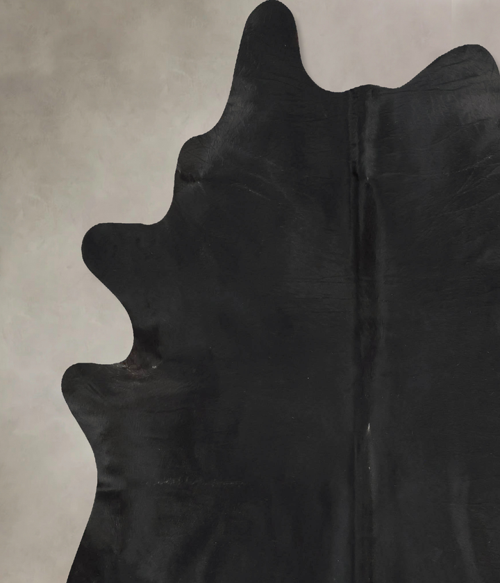 Solid Black XX-Large Brazilian Cowhide Rug 7'11"H x 6'10"W #B16834 by Hudson Hides