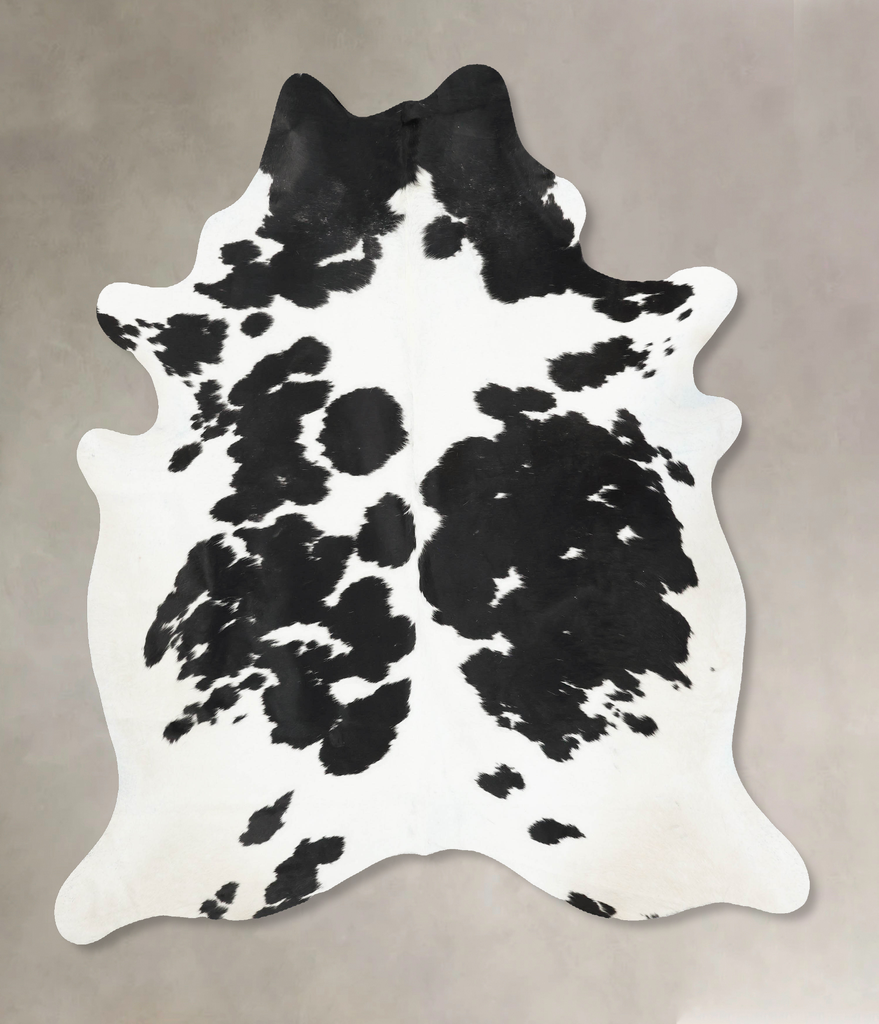 Black and White XX-Large Brazilian Cowhide Rug 7'10"H x 6'9"W #B16835 by Hudson Hides