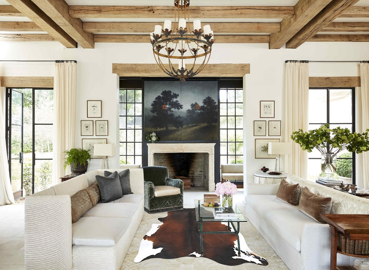 Chocolate and White X-Large Brazilian Cowhide Rug 7'6"H x 6'4"W #B16836 by Hudson Hides