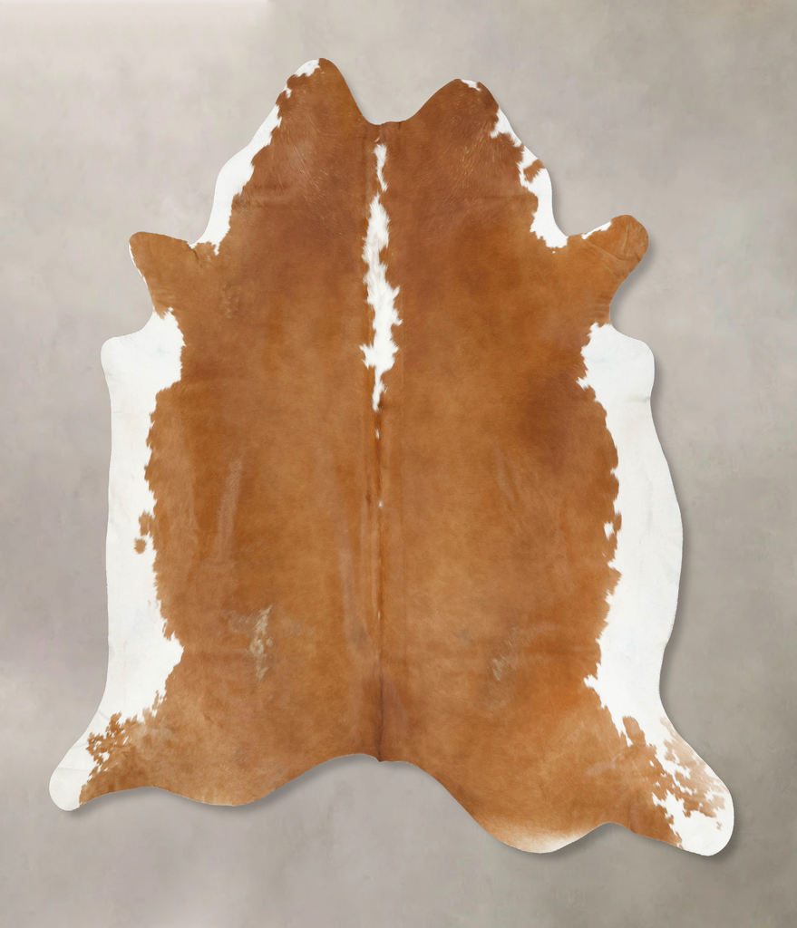 Brown and White Regular XX-Large Brazilian Cowhide Rug 8'4"H x 8'5"W #B16838 by Hudson Hides