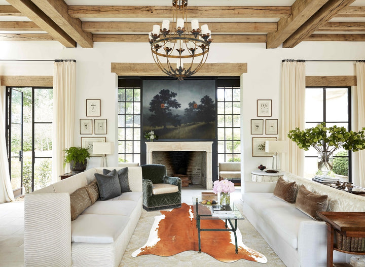 Brown and White Regular XX-Large Brazilian Cowhide Rug 8'4"H x 8'5"W #B16838 by Hudson Hides
