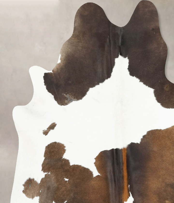 Chocolate and White X-Large Brazilian Cowhide Rug 7'5"H x 6'8"W #B16846 by Hudson Hides