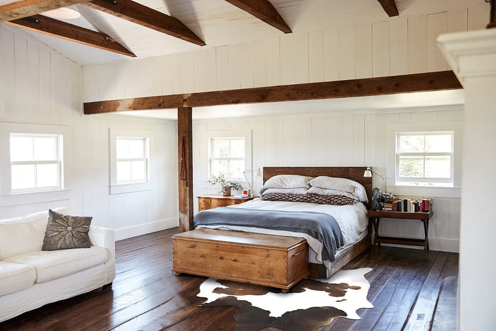 Chocolate and White X-Large Brazilian Cowhide Rug 7'5"H x 6'8"W #B16846 by Hudson Hides