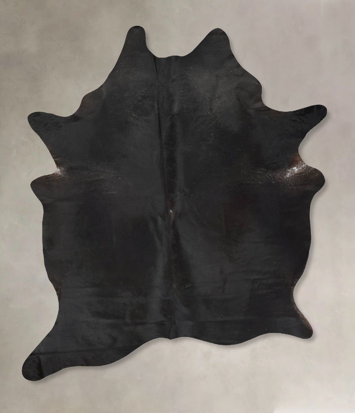 Solid Black XX-Large Brazilian Cowhide Rug 8'6"H x 6'7"W #B16847 by Hudson Hides