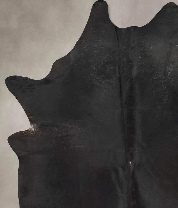 Solid Black XX-Large Brazilian Cowhide Rug 8'6"H x 6'7"W #B16847 by Hudson Hides