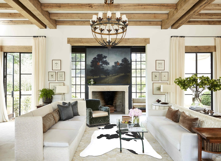 Black and White XX-Large Brazilian Cowhide Rug 8'5"H x 7'7"W #B16848 by Hudson Hides