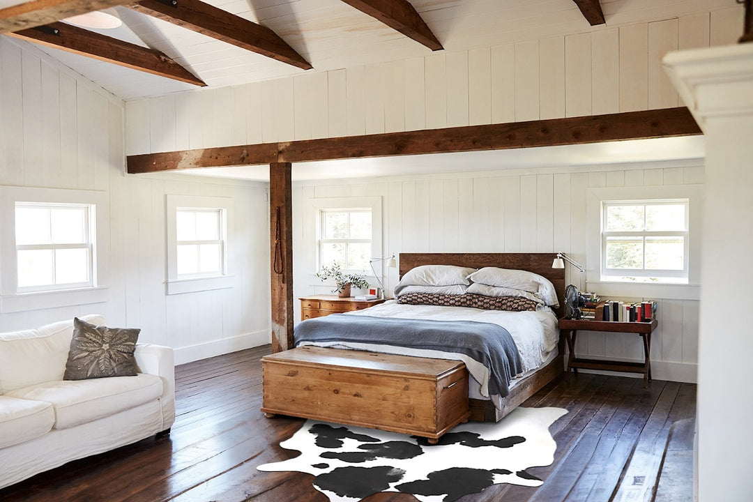 Black and White XX-Large Brazilian Cowhide Rug 8'5"H x 7'7"W #B16848 b