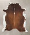 Chocolate and White XX-Large Brazilian Cowhide Rug 8'6
