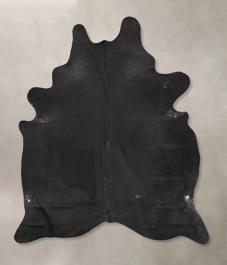 Solid Black XX-Large Brazilian Cowhide Rug 8'5"H x 6'8"W #B16860 by Hudson Hides