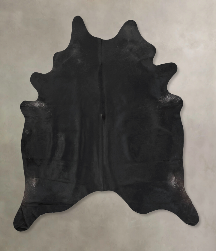 Solid Black XX-Large Brazilian Cowhide Rug 7'11"H x 6'10"W #B16864 by Hudson Hides