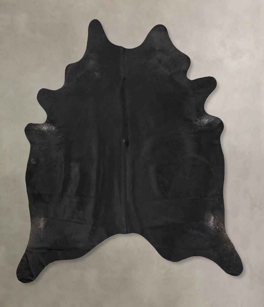 Solid Black XX-Large Brazilian Cowhide Rug 7'11"H x 6'10"W #B16864 by Hudson Hides