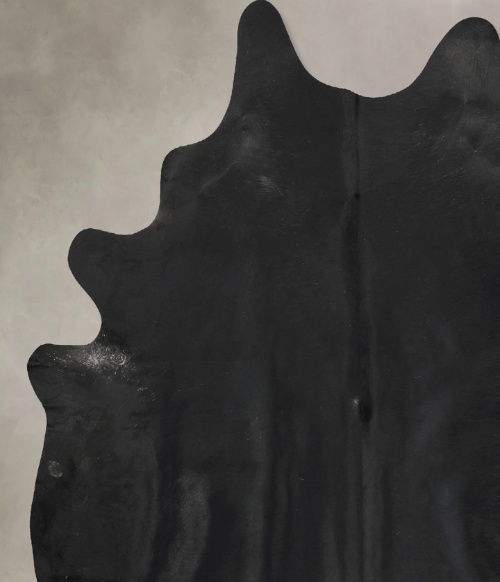 Solid Black XX-Large Brazilian Cowhide Rug 7'11"H x 6'10"W #B16864 by Hudson Hides