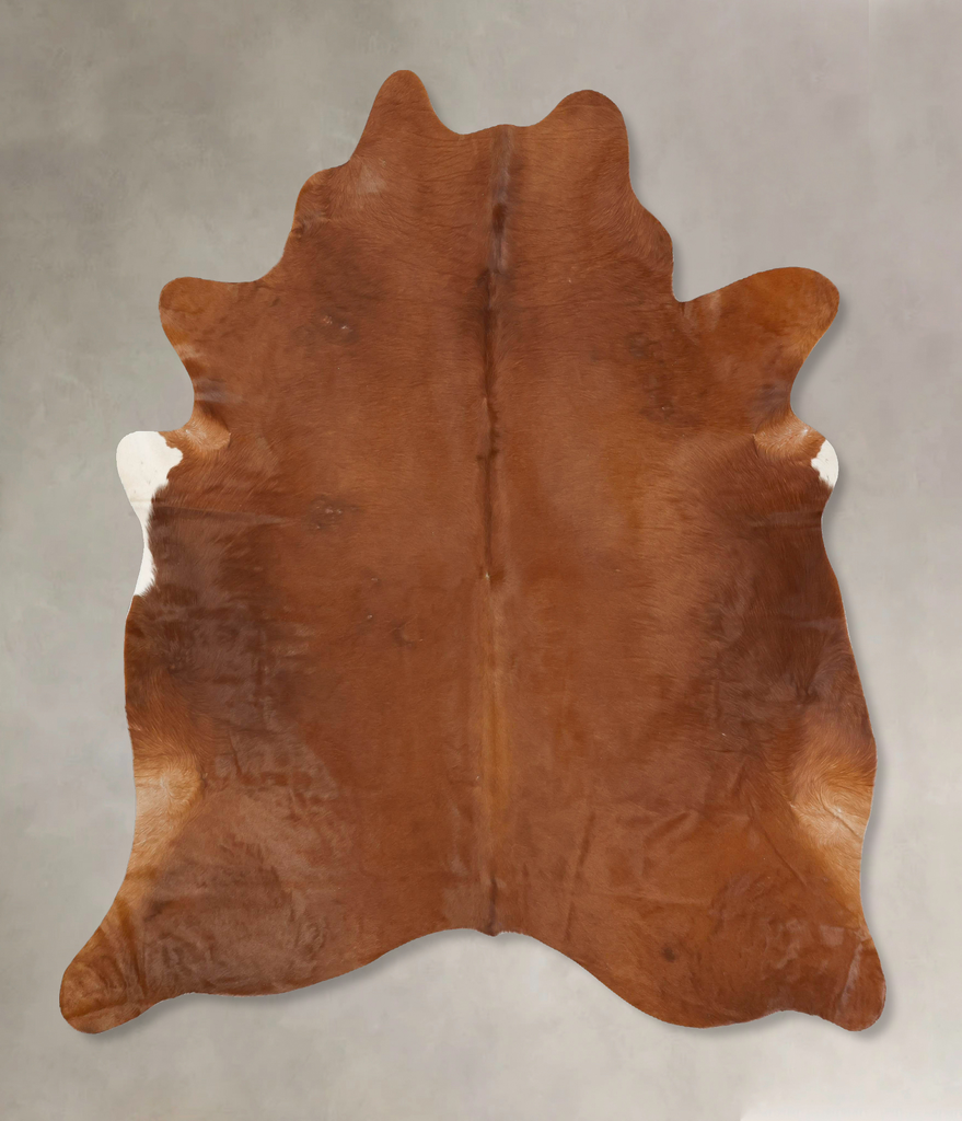 Solid Brown XX-Large Brazilian Cowhide Rug 7'8"H x 6'10"W #B16867 by Hudson Hides