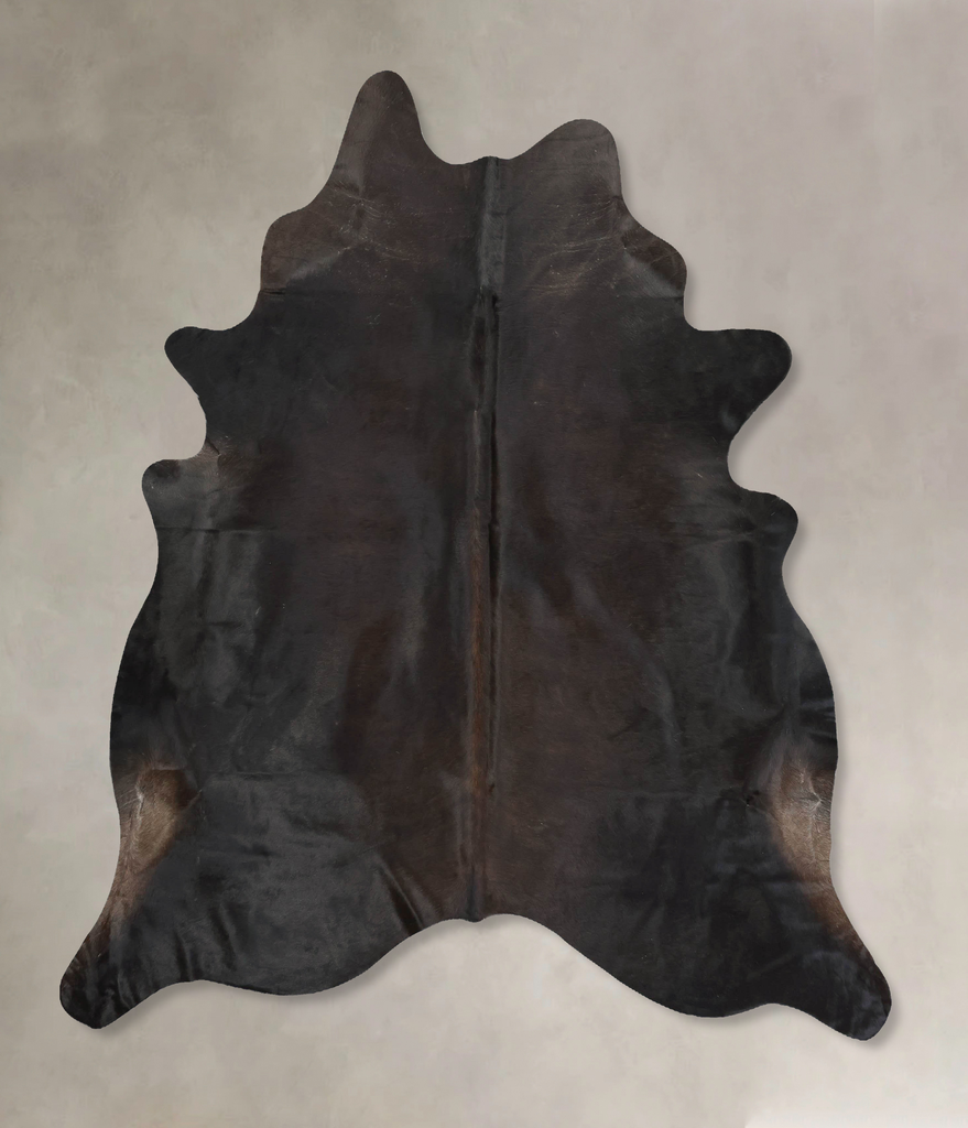 Solid Black XX-Large Brazilian Cowhide Rug 7'8"H x 6'7"W #B16869 by Hudson Hides