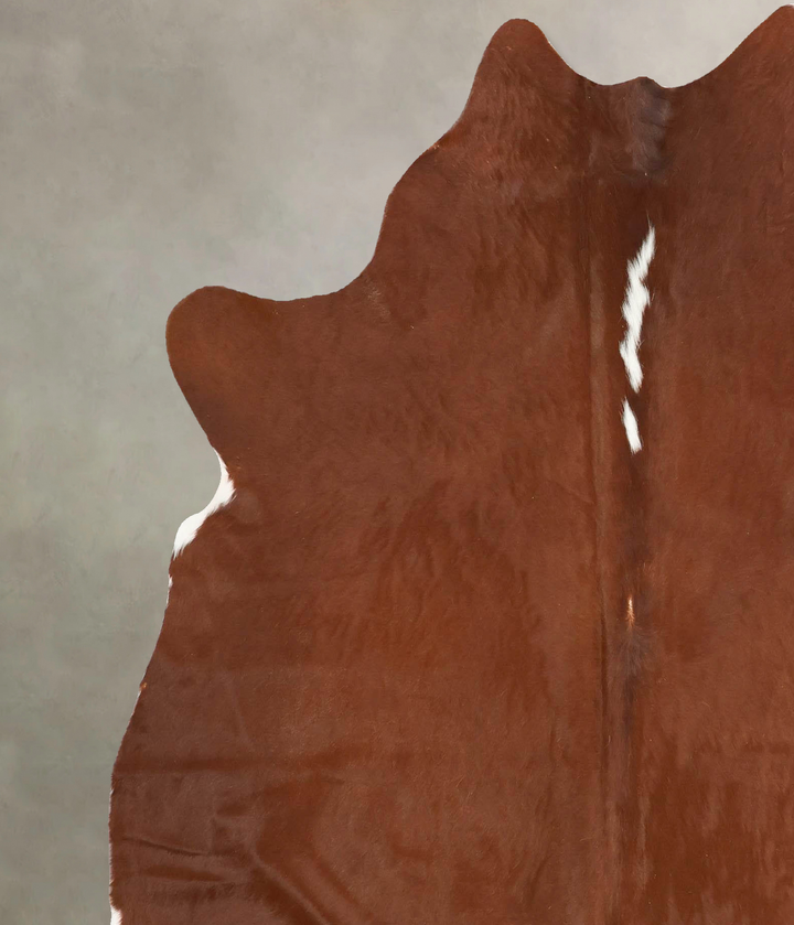 Brown and White Regular X-Large Brazilian Cowhide Rug 6'9"H x 6'2"W #B16873 by Hudson Hides