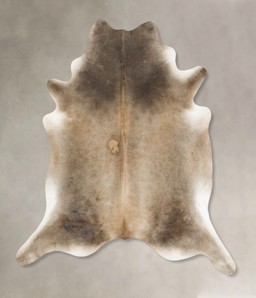 Grey with Beige XX-Large Brazilian Cowhide Rug 8'3"H x 7'5"W #B16878 by Hudson Hides