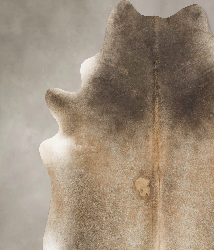 Grey with Beige XX-Large Brazilian Cowhide Rug 8'3"H x 7'5"W #B16878 by Hudson Hides