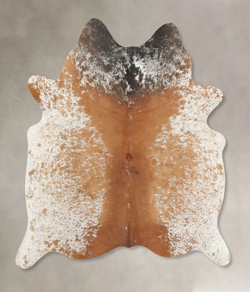 Salt and Pepper Brown Large Brazilian Cowhide Rug 6'8"H x 5'11"W #B16879 by Hudson Hides
