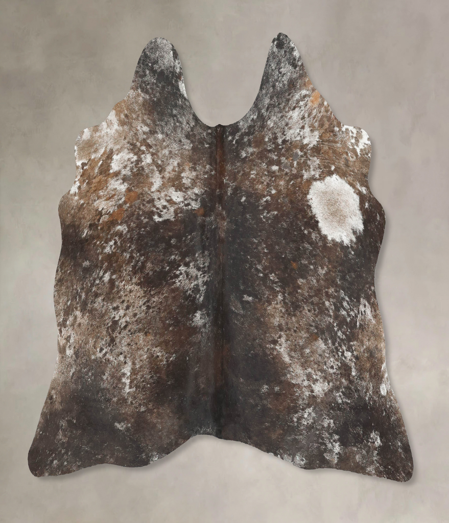 Salt and Pepper Black Medium Brazilian Cowhide Rug 5'2"H x 5'9"W #B16884 by Hudson Hides