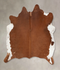 Brown and White Regular XX-Large Brazilian Cowhide Rug 7'1